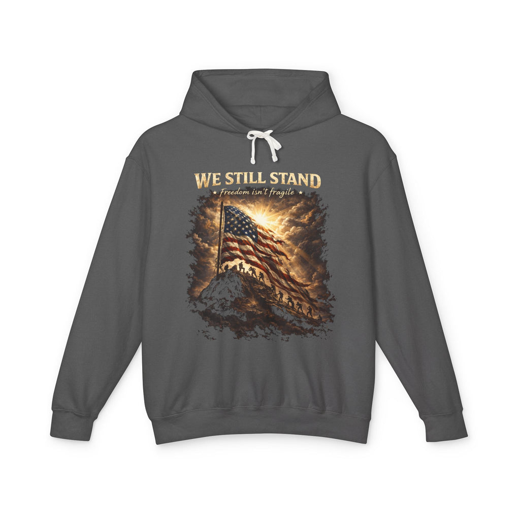 Patriotic "We Still Believe" Hoodie — American Flag Vintage Graphic