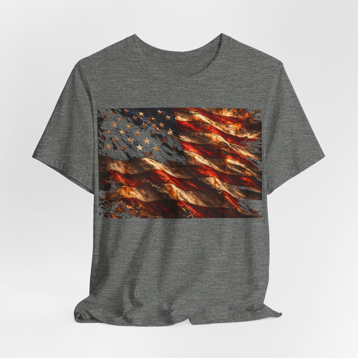 American Flag T-Shirt — Vintage Distressed Stars & Stripes Tee