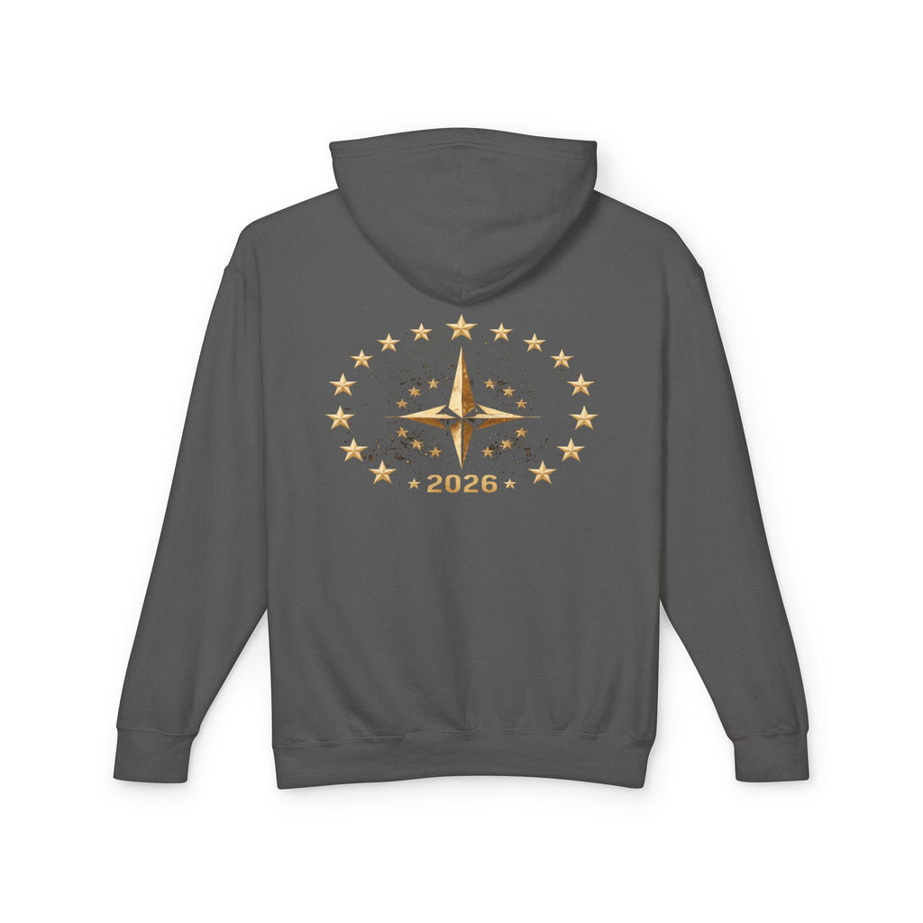 United By The Stars Eagle Flag Hoodie — "Stronger Together" Patriotic Military Veteran Pullover