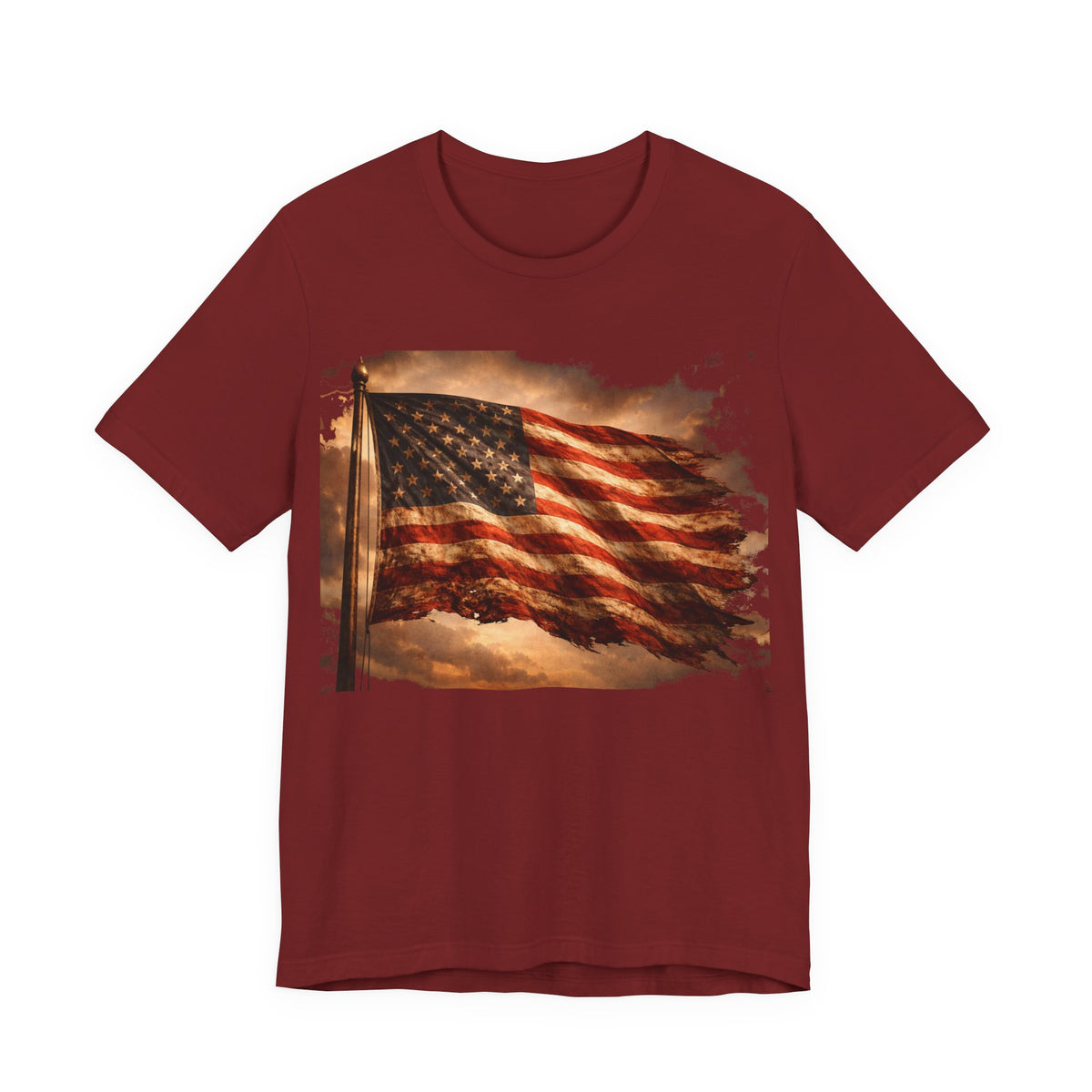 Distressed American Flag T‑Shirt — Vintage Patriotic Tee for 4th of July & Veterans