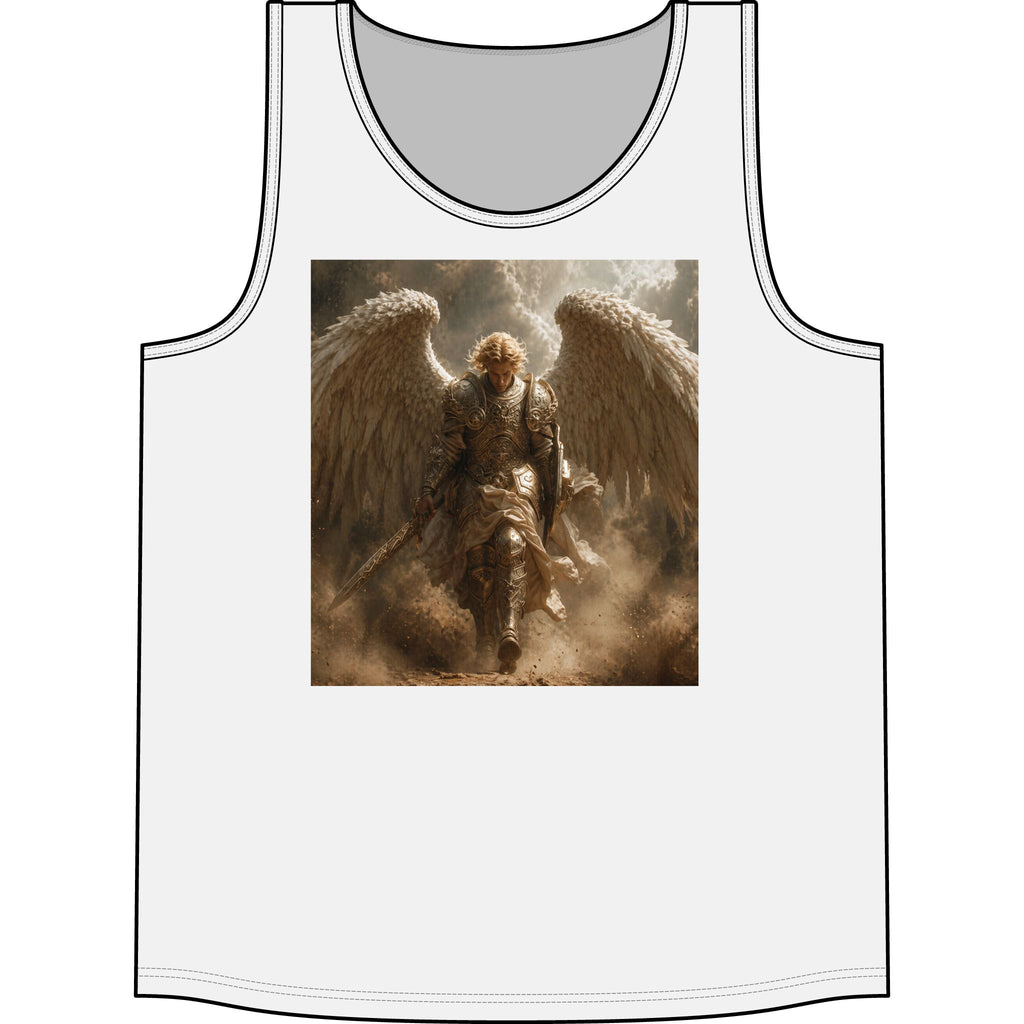 Angel Warrior Tank Top — Dramatic Winged Guardian Concert Tank