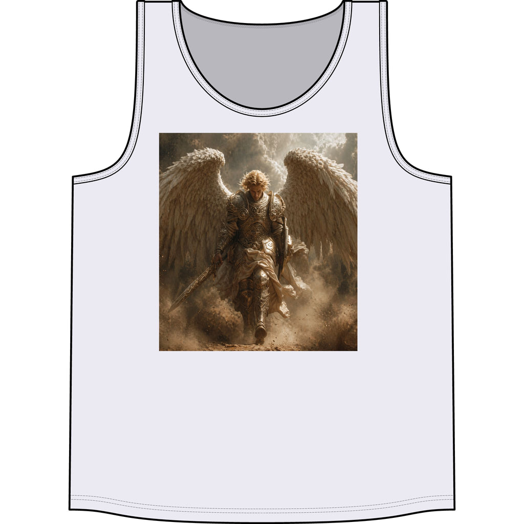 Angel Warrior Tank Top — Dramatic Winged Guardian Concert Tank