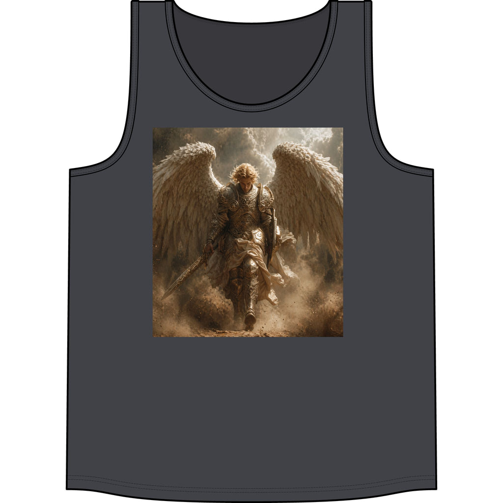 Angel Warrior Tank Top — Dramatic Winged Guardian Concert Tank