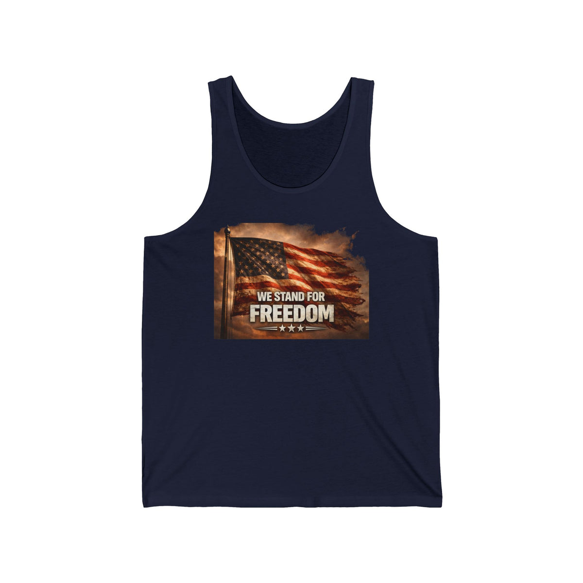 Freedom Flag Tank Top — "We Stand for Freedom" Patriotic American Flag Tank