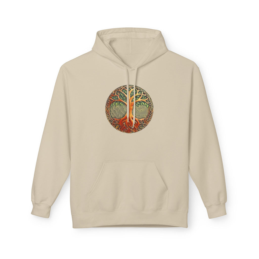 Yggdrasil Tree of Life Cotton Hoodie — Vintage Botanical Forest Graphic