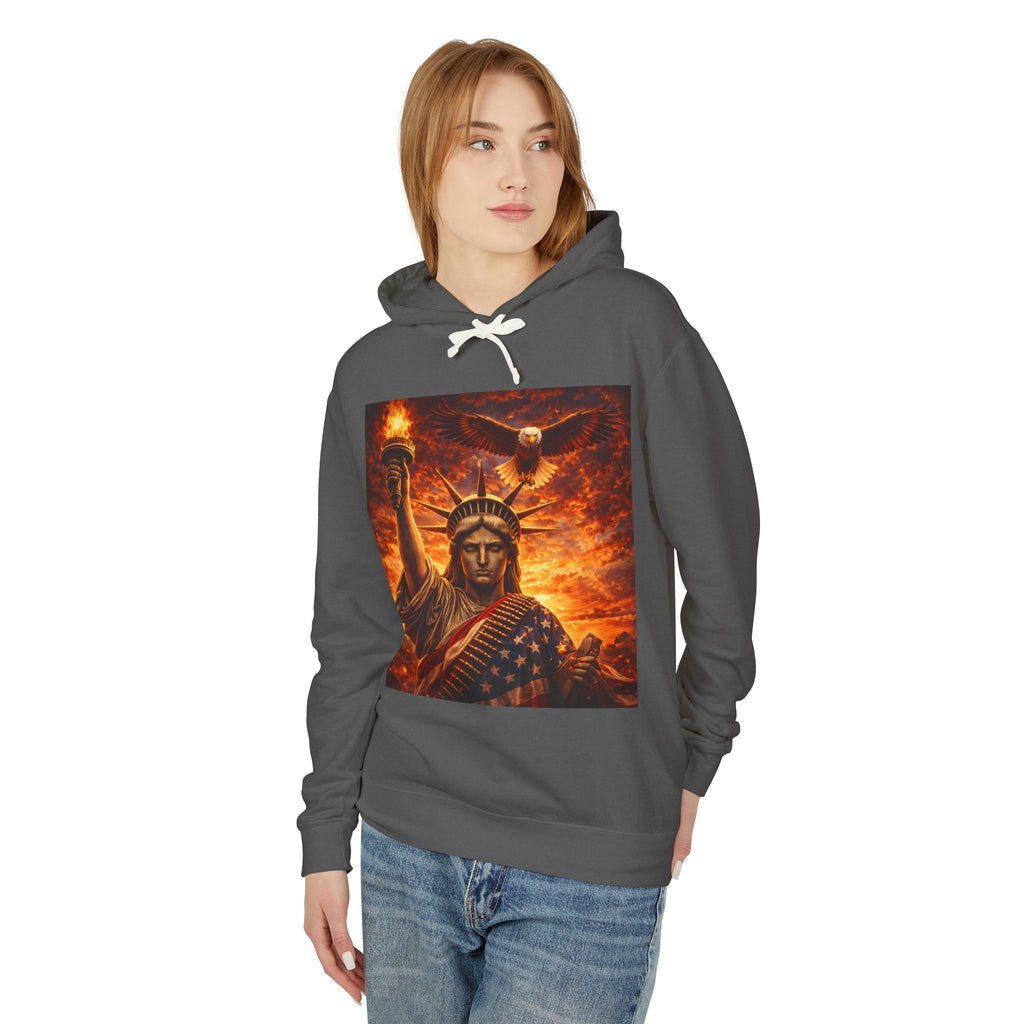 Statue of Liberty Sunset Hoodie — Patriotic American Freedom Sweatshirt