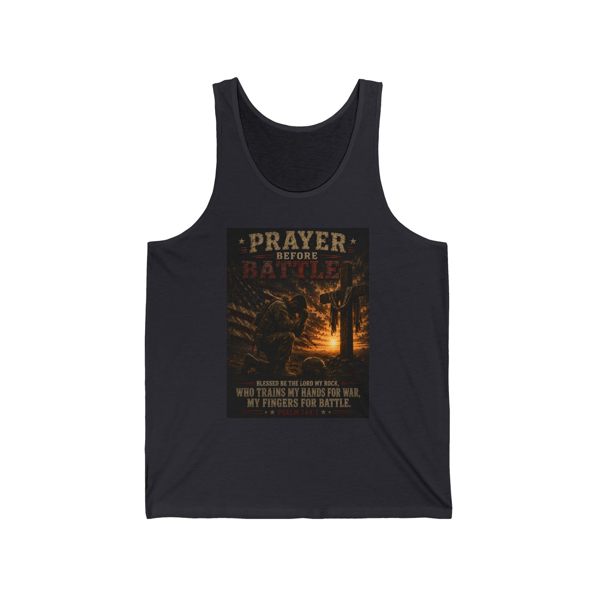 Prayer Before Battle Tank Top — Military Faith Graphic Tank