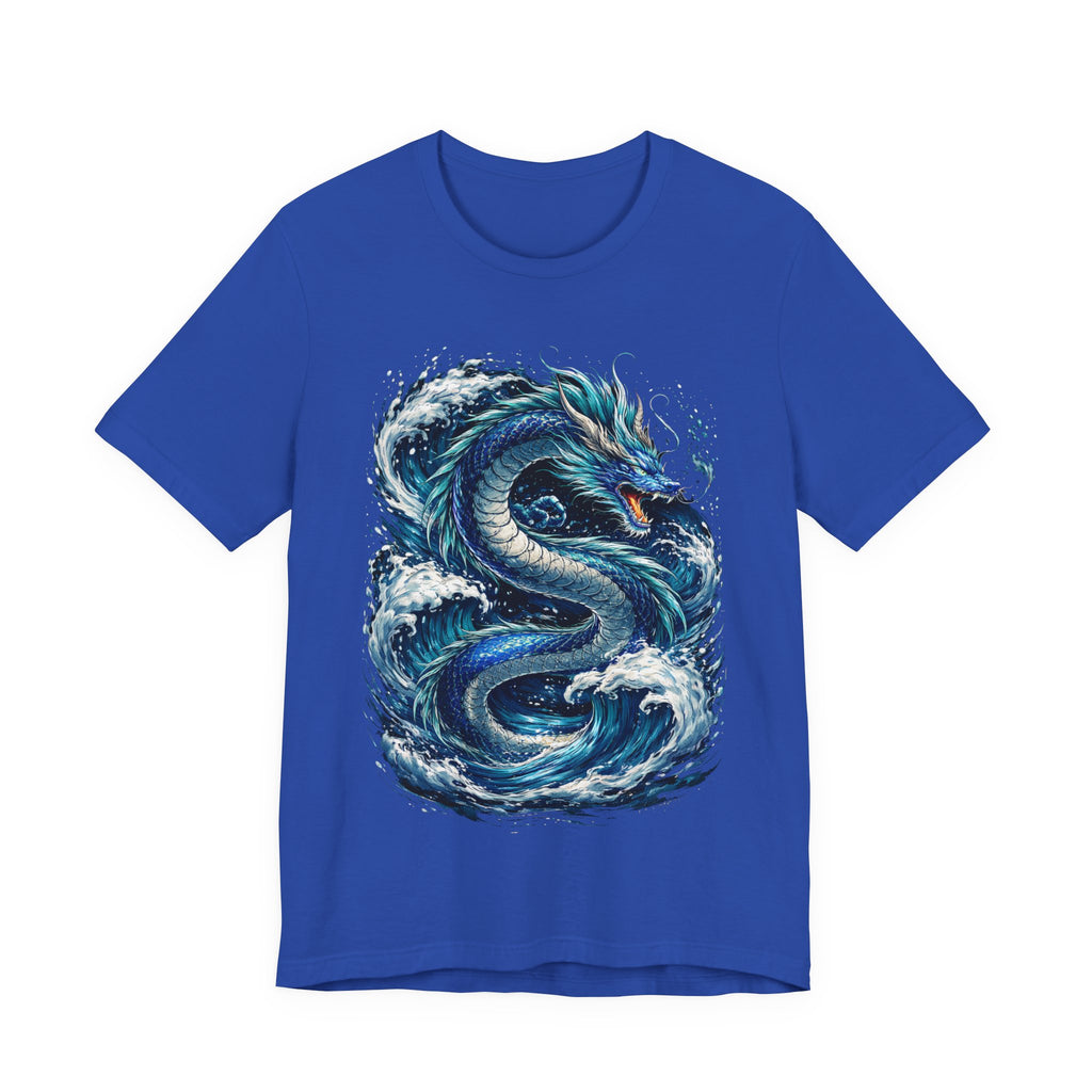 Ocean Dragon Graphic Tee — Blue Wave Serpent T-Shirt