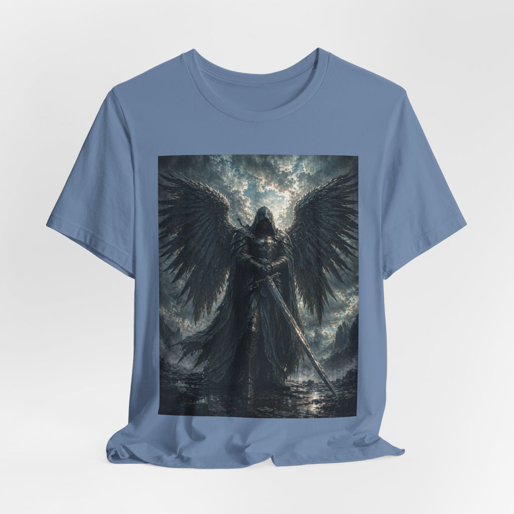 Dark Fallen Angel Graphic Tee — Gothic Warrior Angel T-Shirt