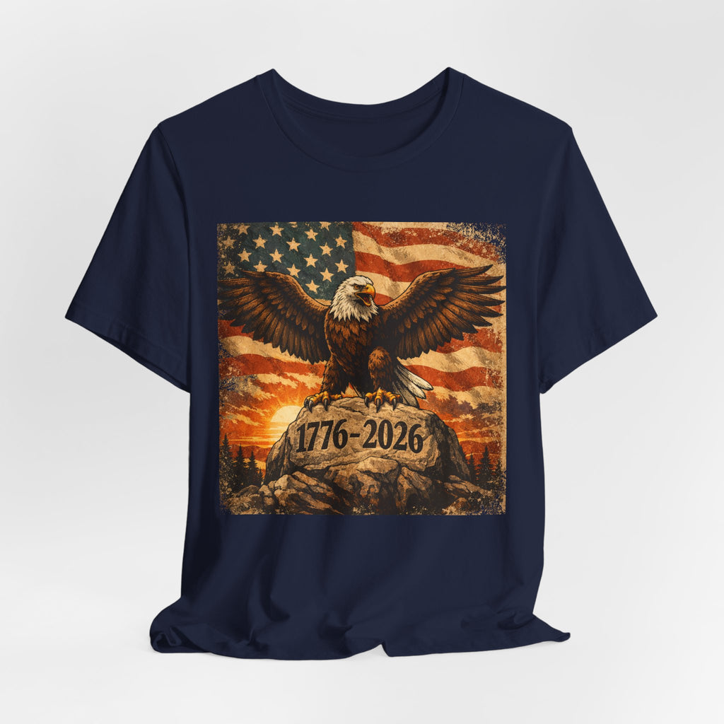 Patriotic Eagle Tee — 1776-2026 American Flag Graphic T-Shirt