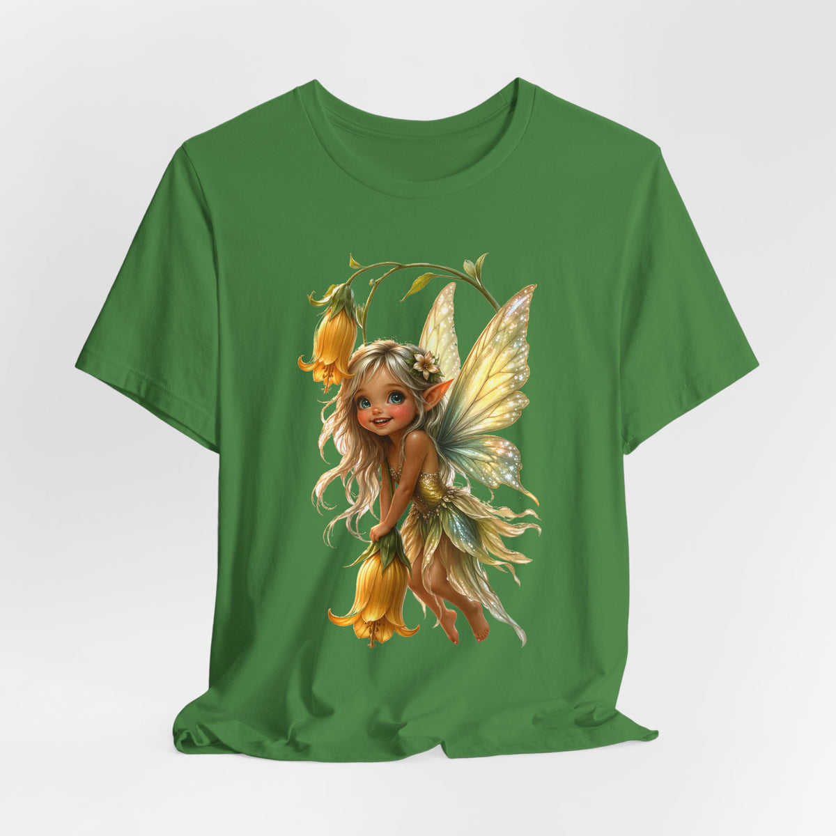 Fairy Flower T-Shirt — Whimsical Yellow Bell Fairy Graphic Tee