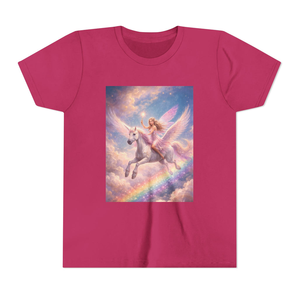 Youth Tee — Magical Unicorn Pegasus Rainbow Graphic T‑Shirt for Kids