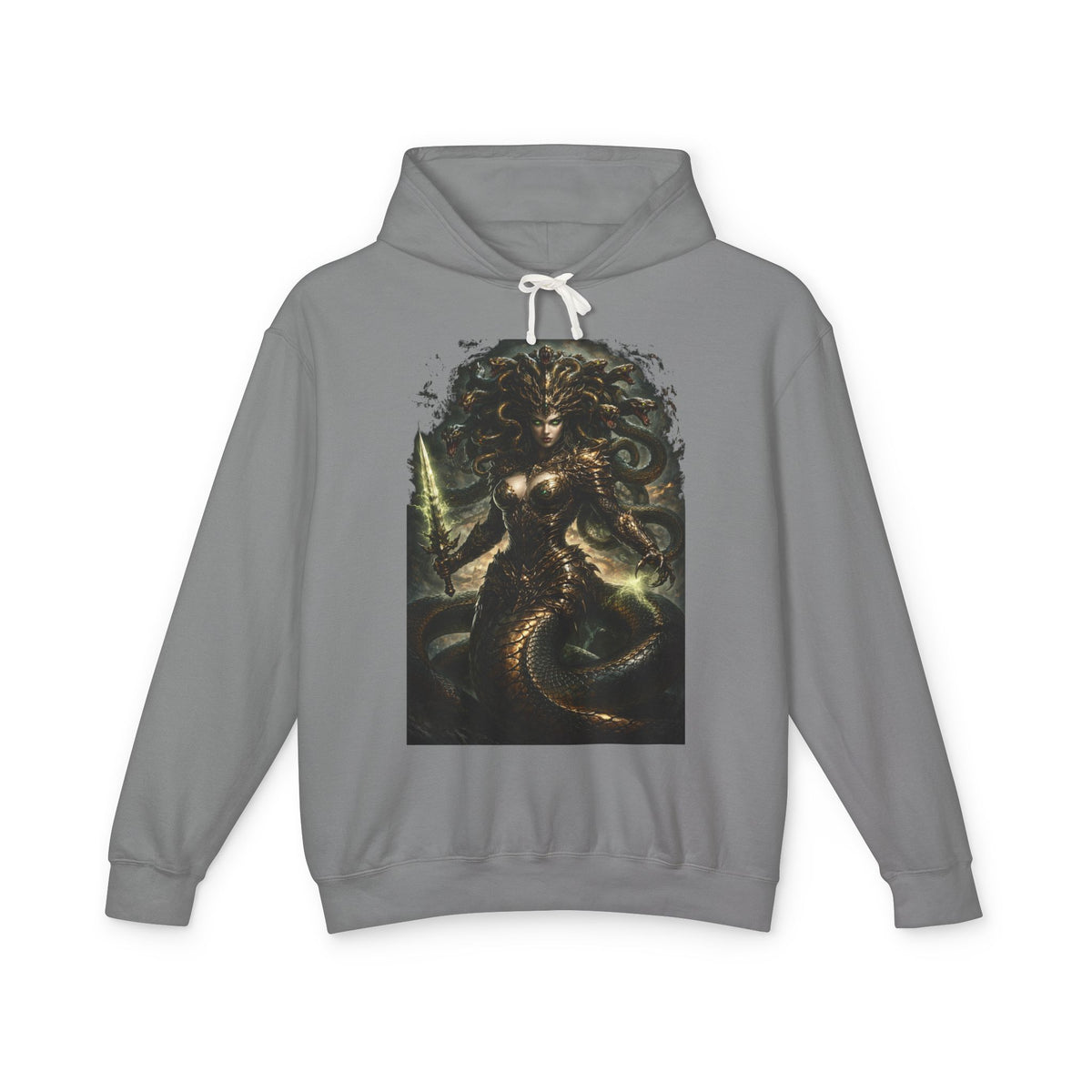 Medusa Fantasy Art Hoodie — Dark Mythological Serpent Goddess Sweatshirt
