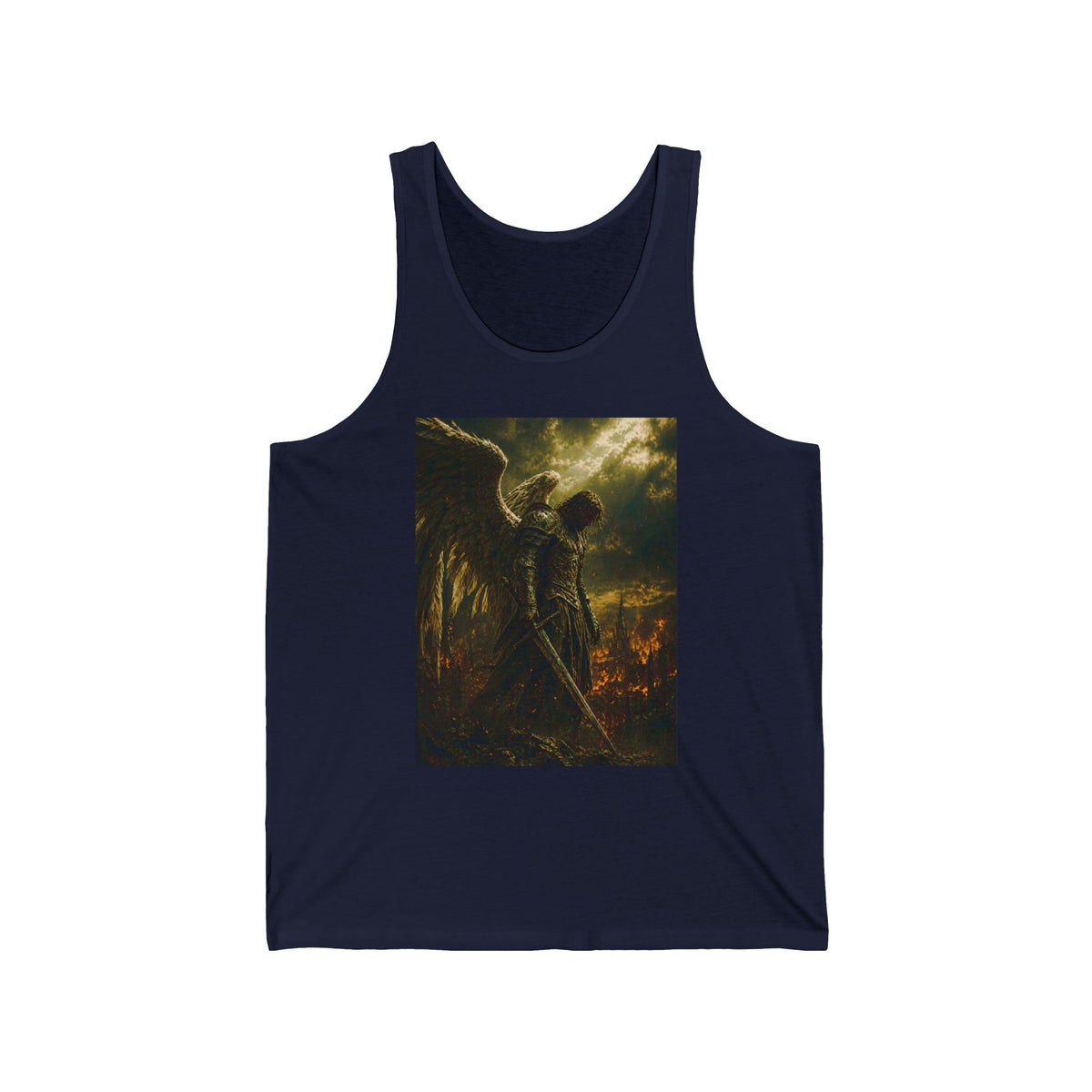 Angel Warrior Tank Top — Dark Fantasy Guardian Graphic Tank