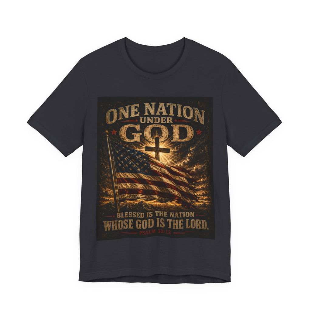 One Nation Under God T-Shirt – Patriotic Christian Flag Tee