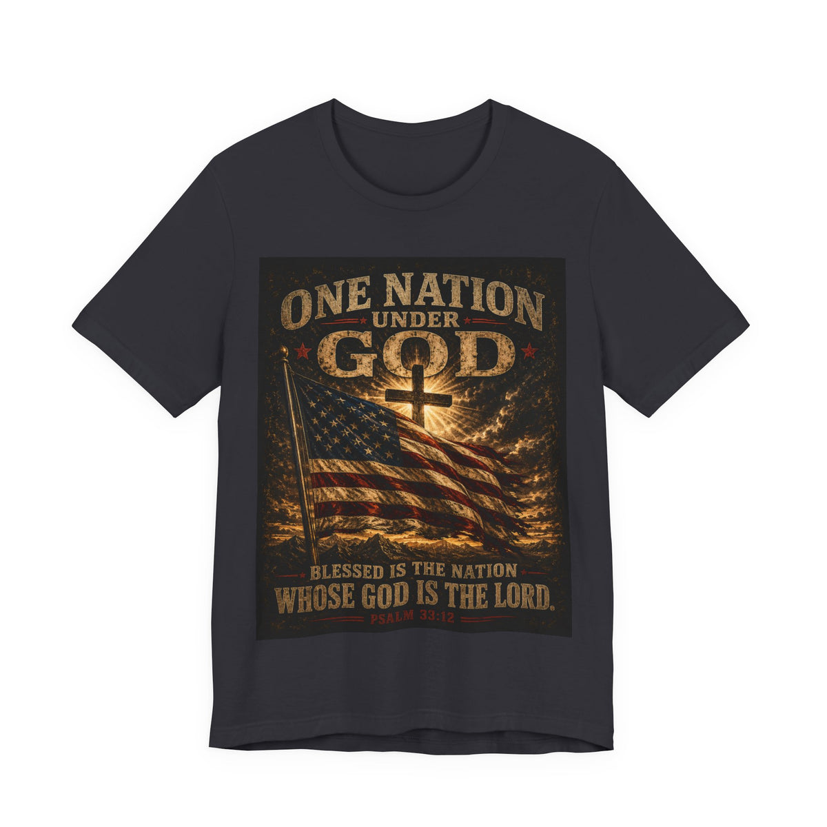 One Nation Under God T-Shirt – Patriotic Christian Flag Tee