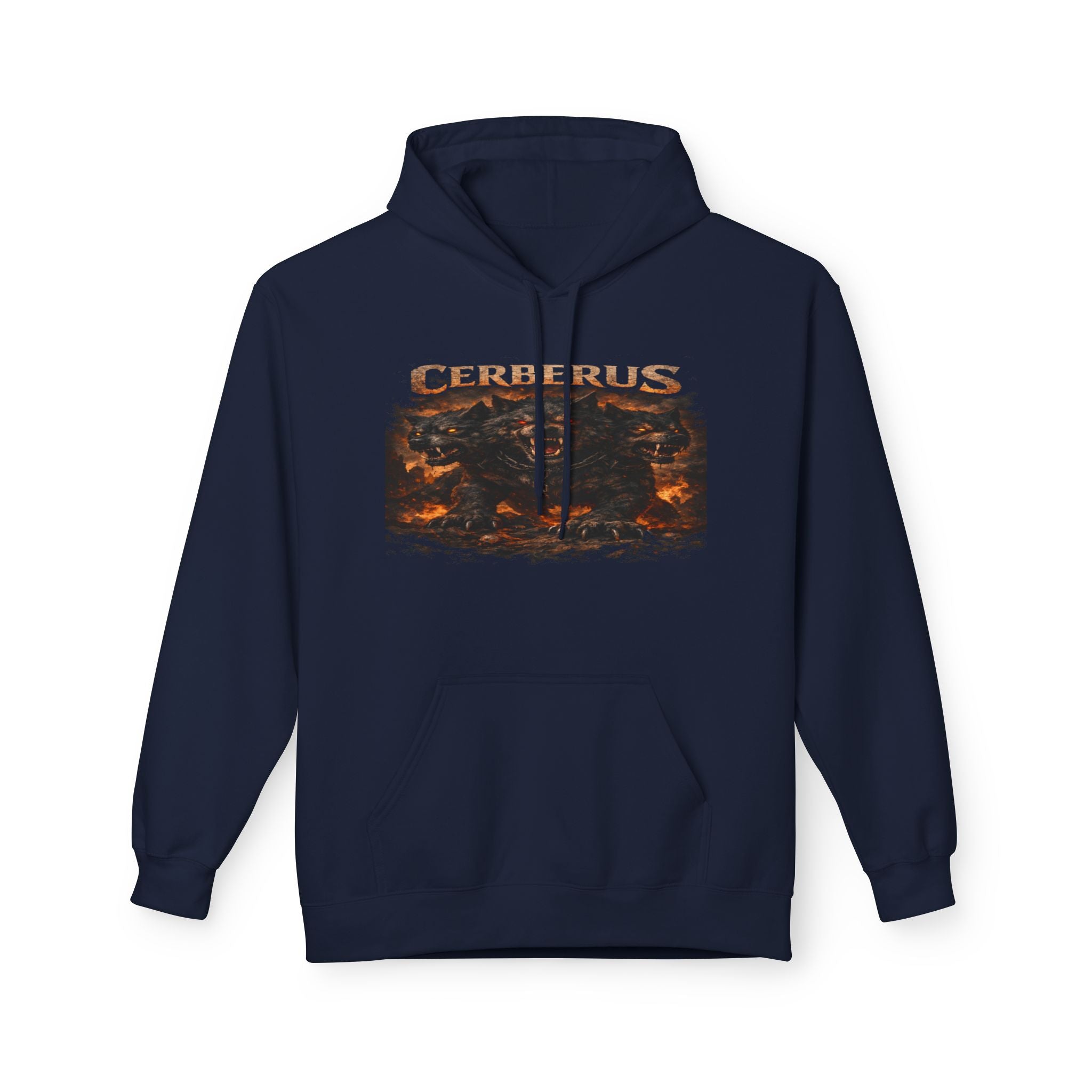 Gerberus Mythic Dog Hoodie — Fiery Cerberus Graphic Sweatshirt