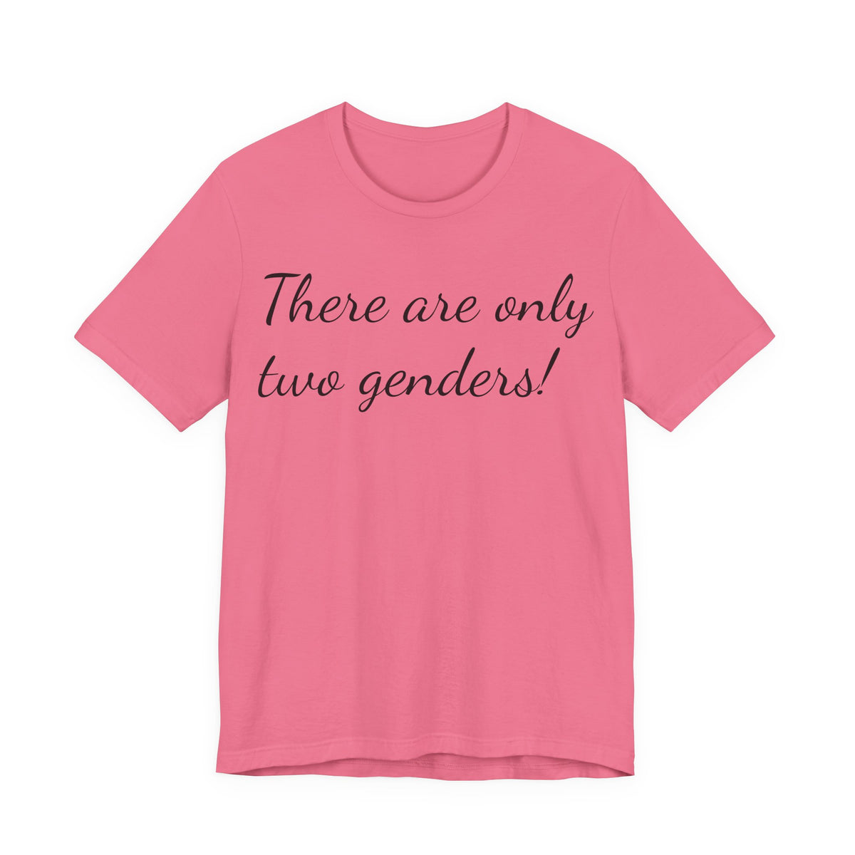 T-Shirt — "There Are Only Two Genders!" Script Slogan Tee