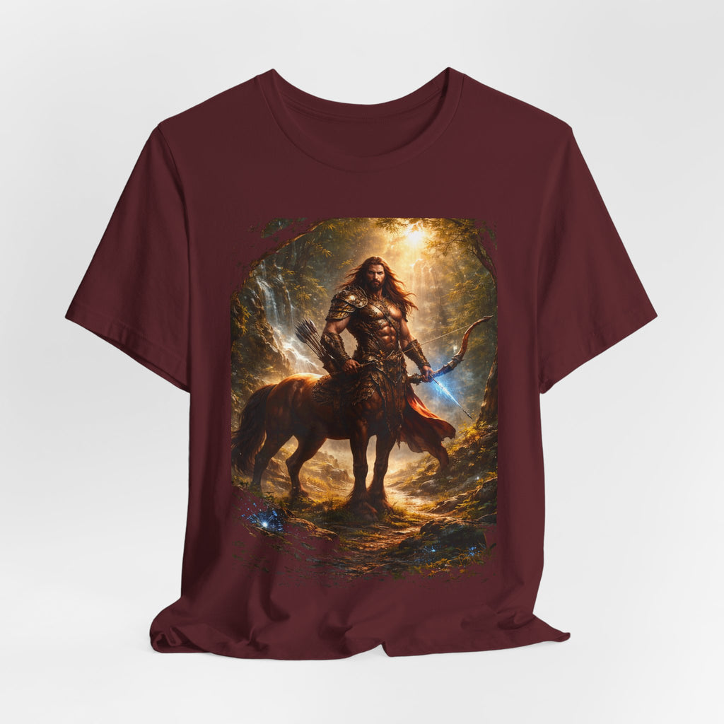 Centaur Warrior Fantasy T‑Shirt — Mythic Forest Battle Graphic Tee