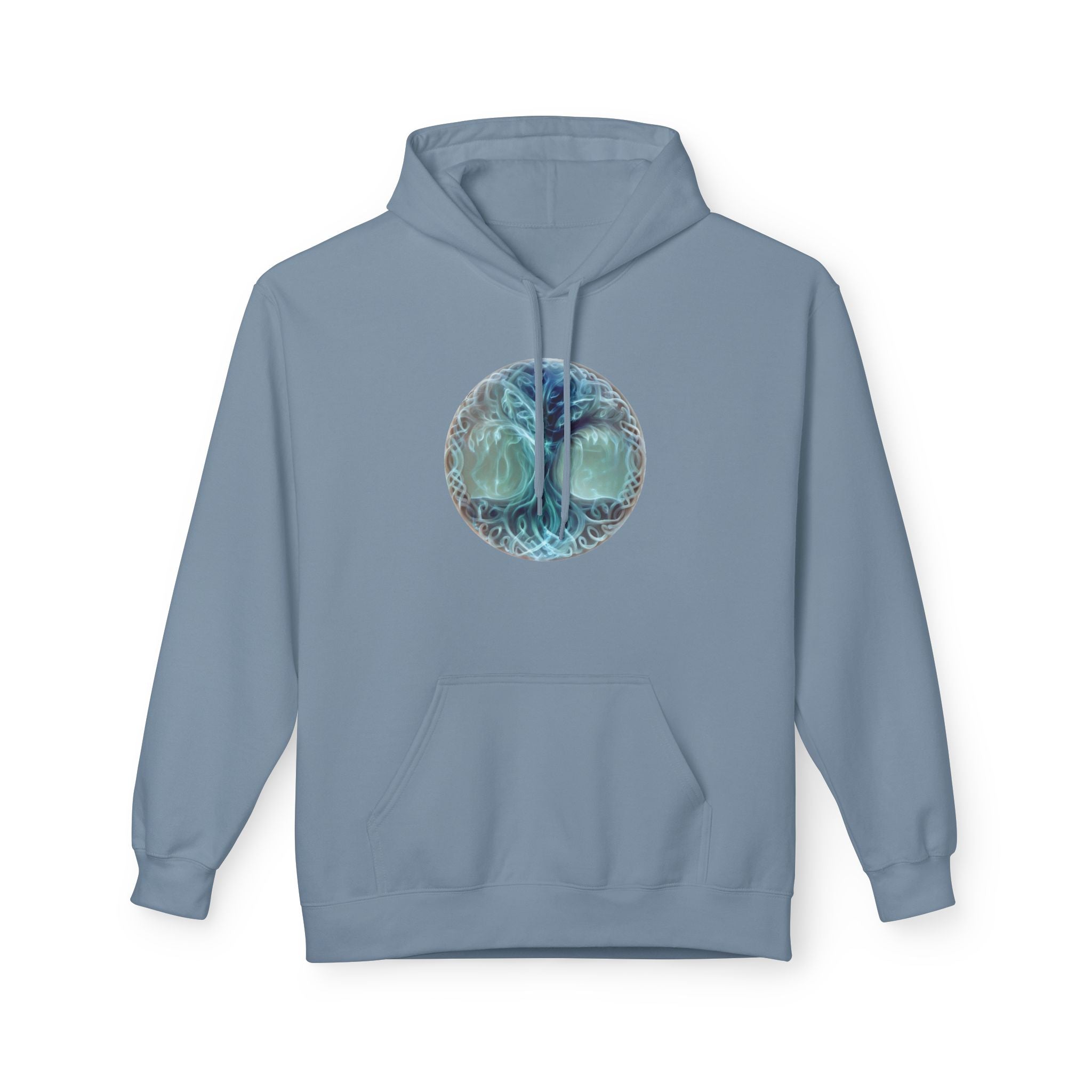 Yggdrasil tree of life-Cotton Hoodie — Ethereal Sea Skull Graphic Hoodie
