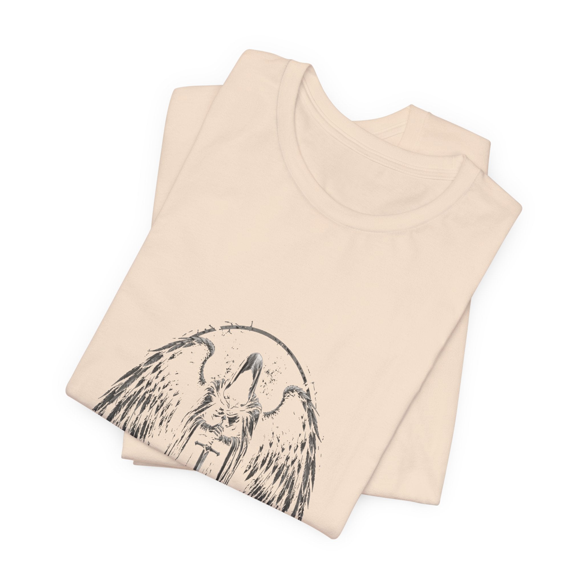 Guaediand Angel Wings Tee — Gothic Guardian Angel Short Sleeve Shirt
