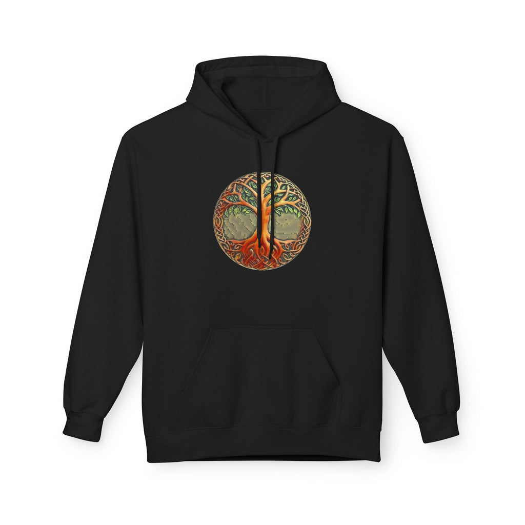 Yggdrasil Tree of Life Cotton Hoodie — Vintage Botanical Forest Graphic