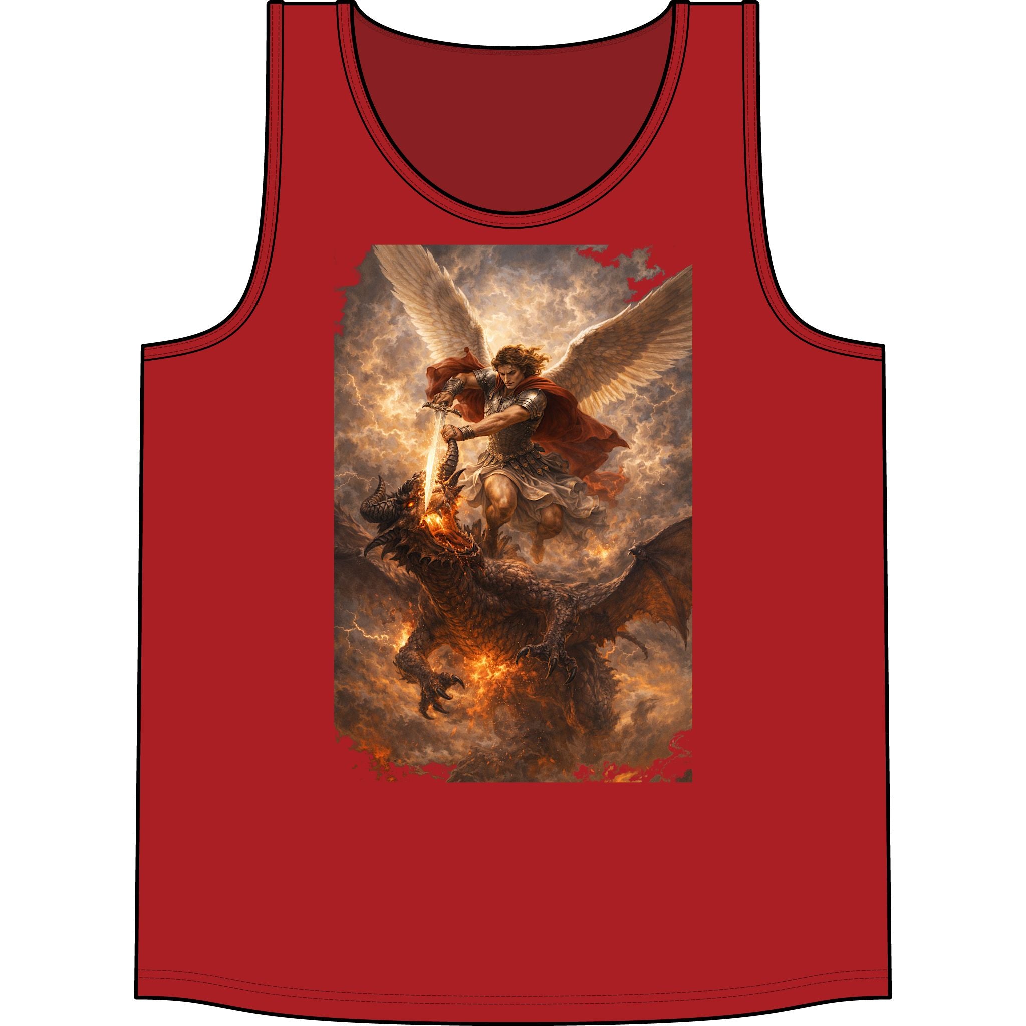 Micheal the arch Angel vs Satan End of timesTank Top — Warrior Archangel Graphic
