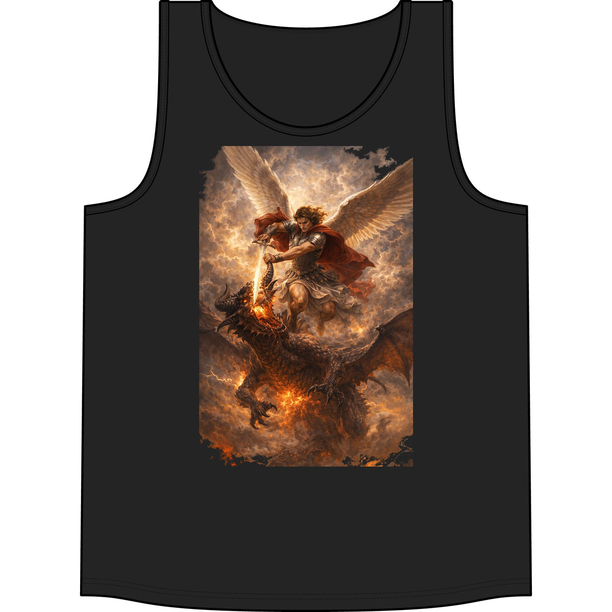 Micheal the arch Angel vs Satan End of timesTank Top — Warrior Archangel Graphic