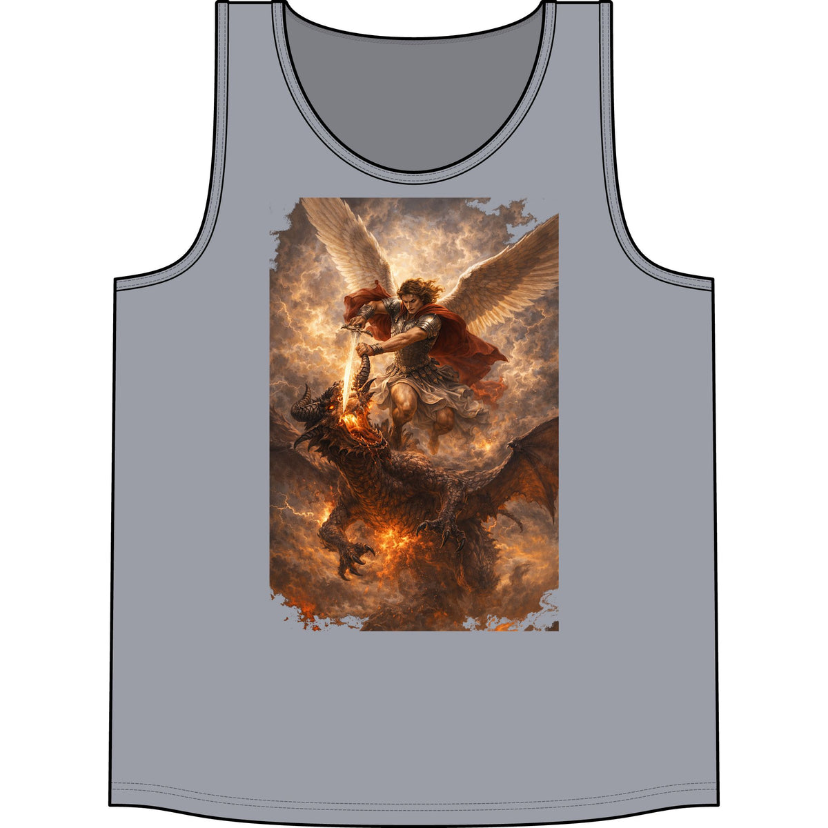 Micheal the arch Angel vs Satan End of timesTank Top — Warrior Archangel Graphic