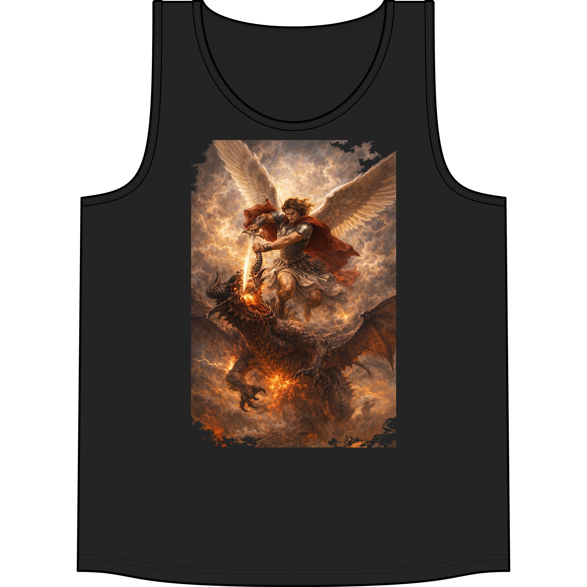 Micheal the arch Angel vs Satan End of timesTank Top — Warrior Archangel Graphic