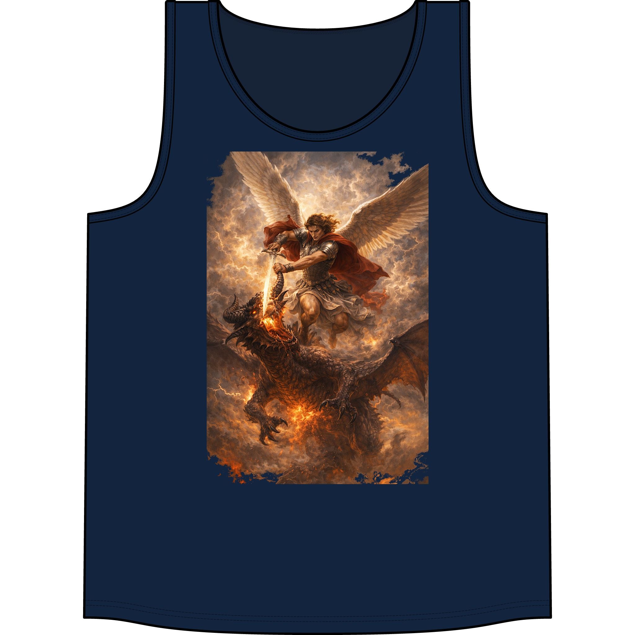 Micheal the arch Angel vs Satan End of timesTank Top — Warrior Archangel Graphic
