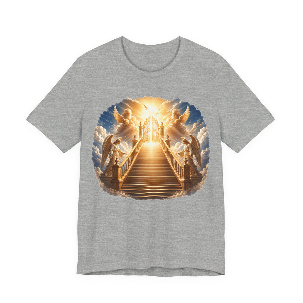 Heavenly Golden Stairway T‑Shirt — Angelic Gates Spiritual Tee