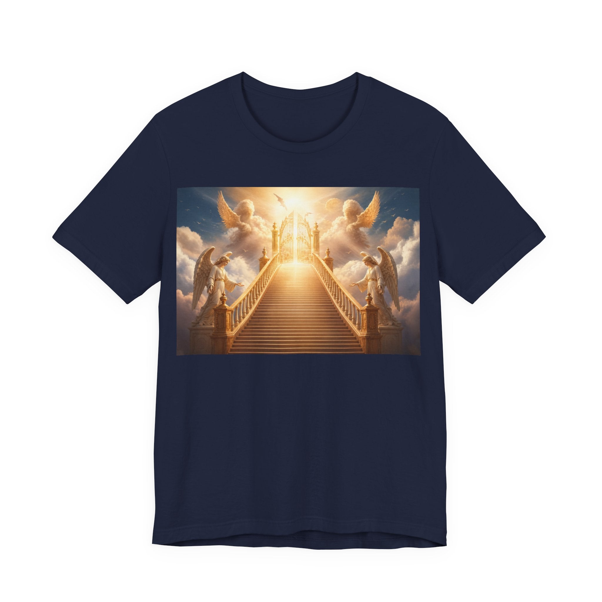 Heavenly Stairway T‑Shirt — Golden Gates Angelic Design