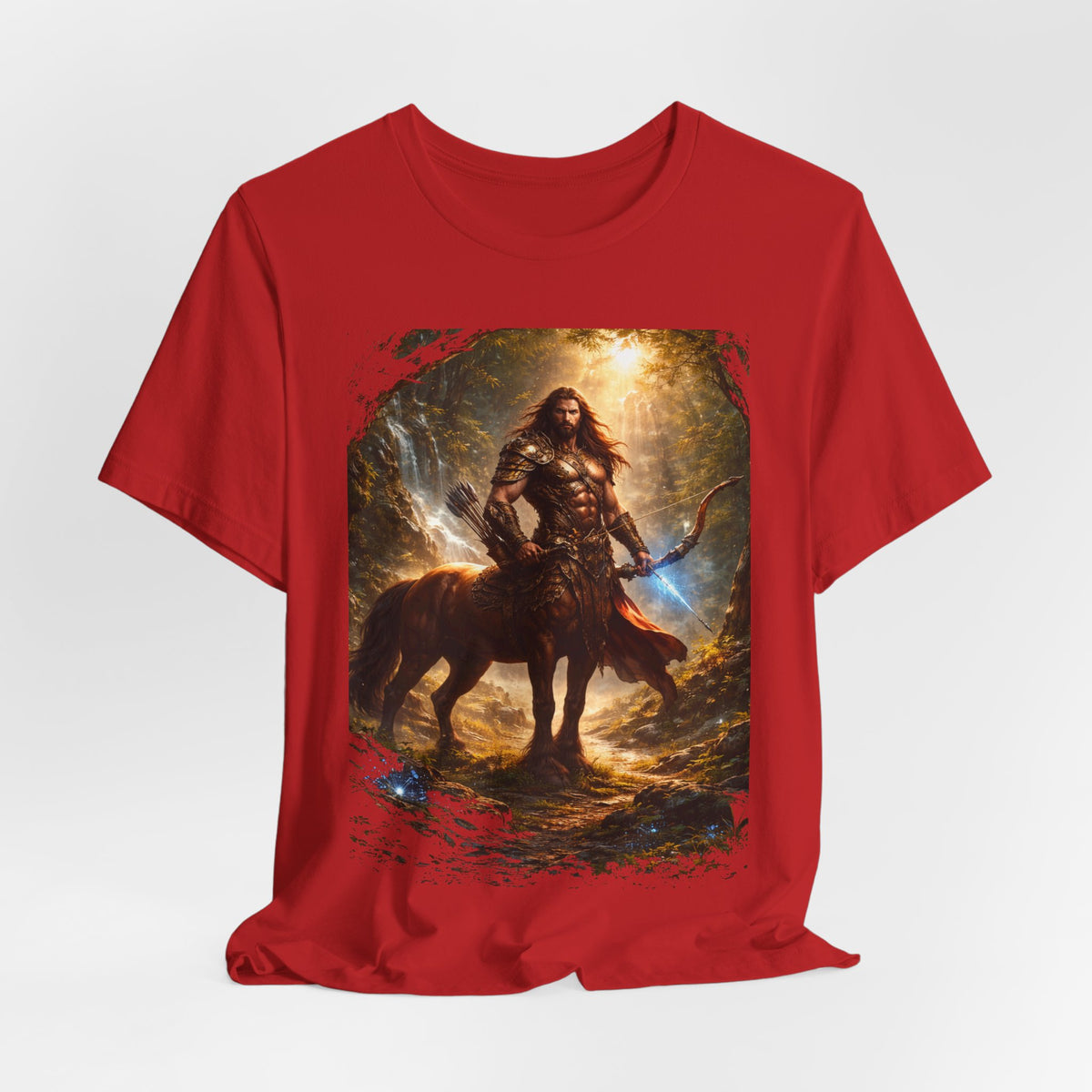 Centaur Warrior Fantasy T‑Shirt — Mythic Forest Battle Graphic Tee