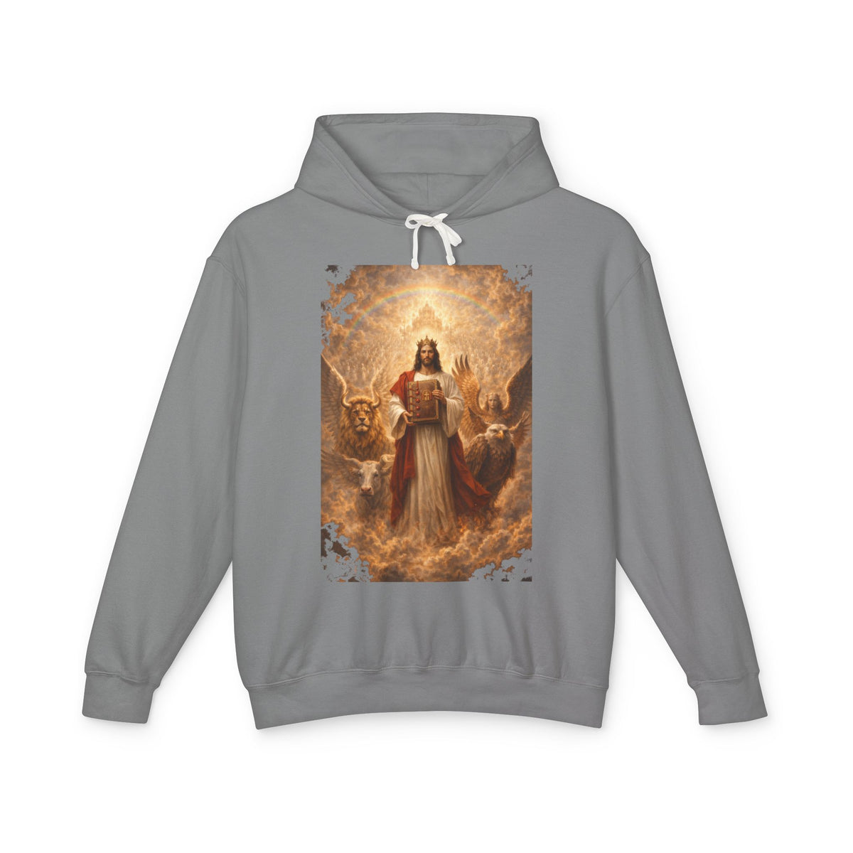 Revelation 5-10 Jesus Christ Illustration Hoodie — Religious Faith Graphic Hoodie