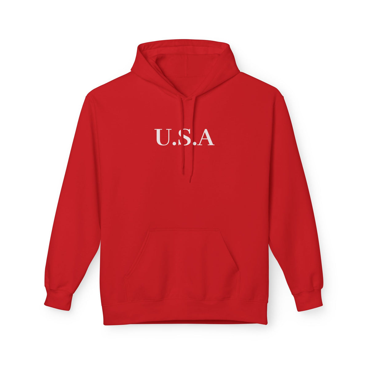 USA Minimalist Hoodie — Classic Patriotic Fleece Pullover