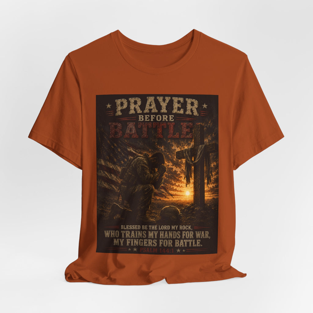 Prayer Before Battle T-Shirt — Christian Military Faith Tee