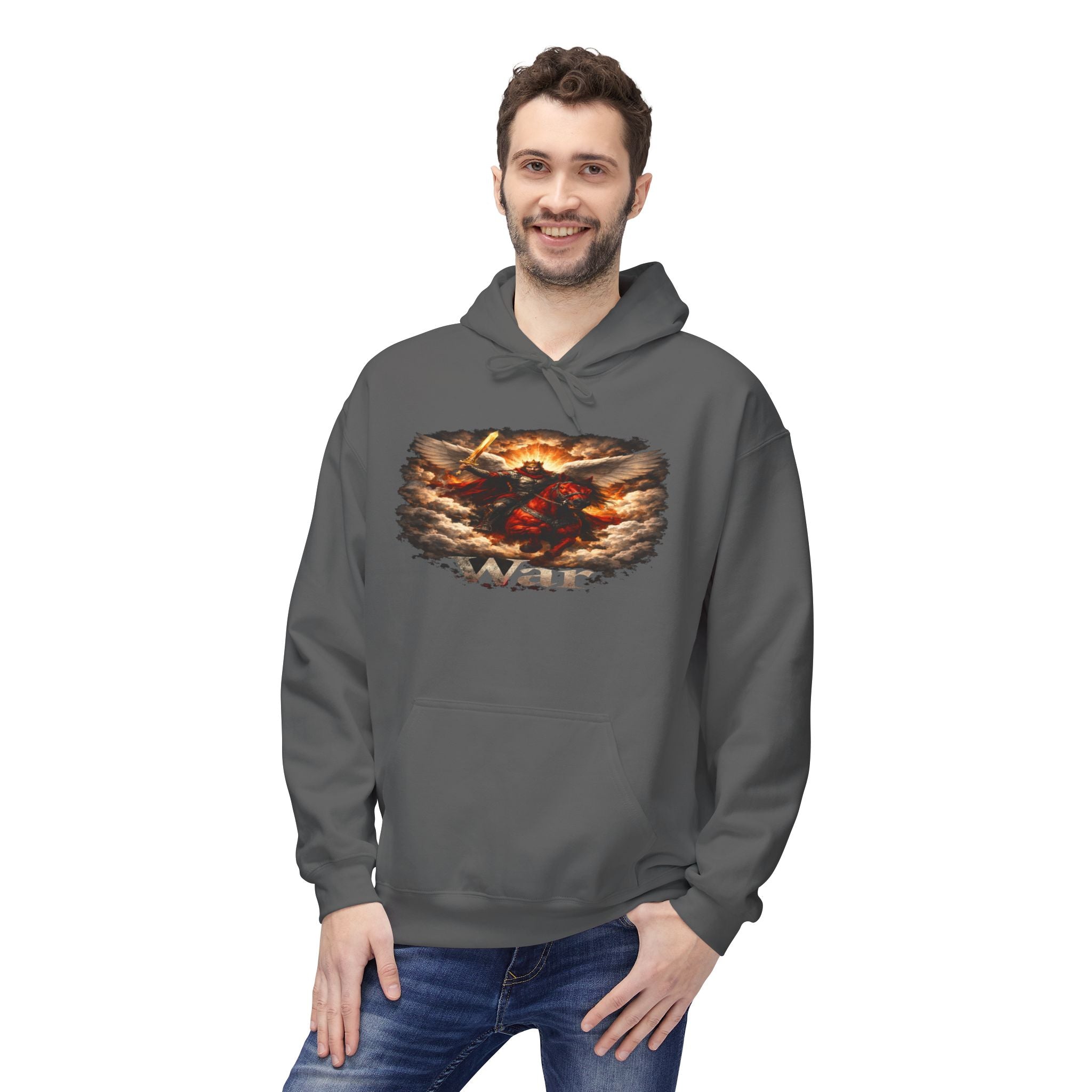 The red horse from Revelation 6:3-4 the horseman of war the second seal opened by the Lamb if God- Graphic Pullover