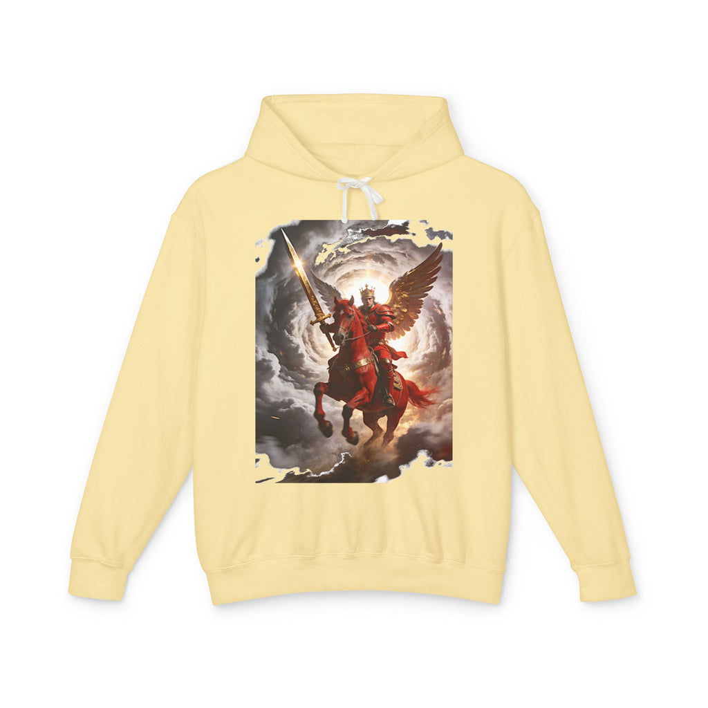 Archangel Warrior Hoodie — Saint Michael Celestial Battle Graphic Sweatshirt