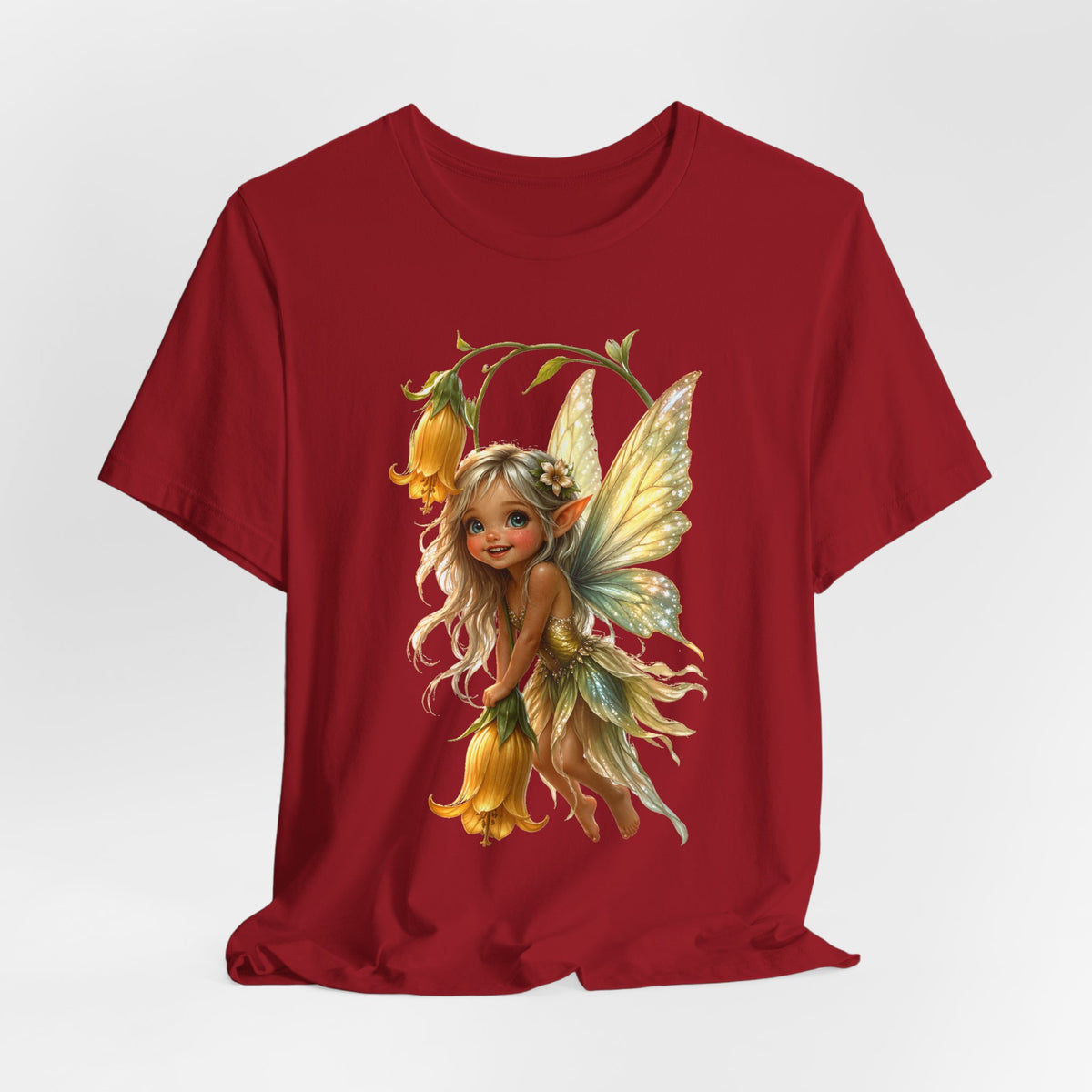 Fairy Flower T-Shirt — Whimsical Yellow Bell Fairy Graphic Tee