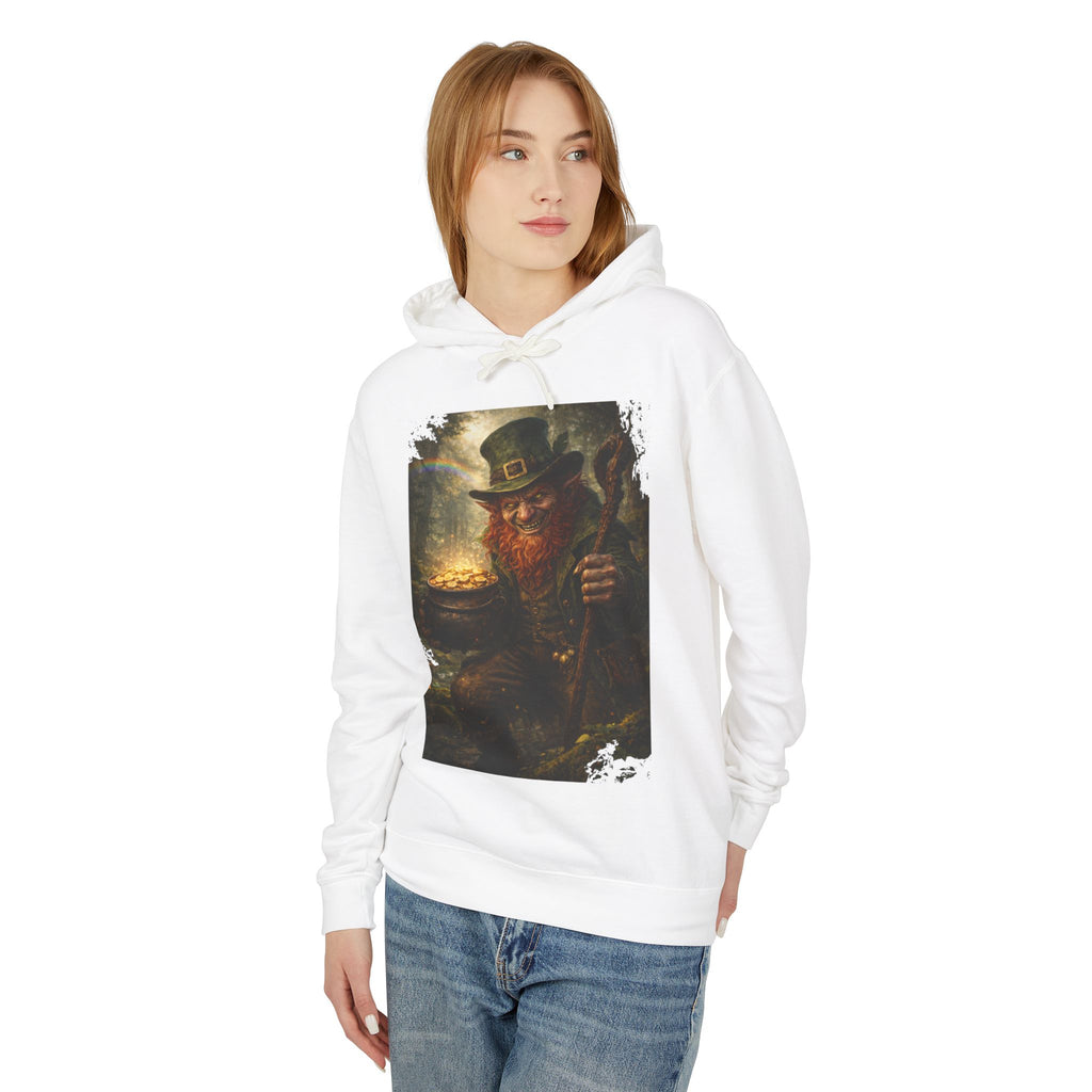 St. Patrick’s Day Leprechaun Hoodie — Vintage Pot of Gold Illustration