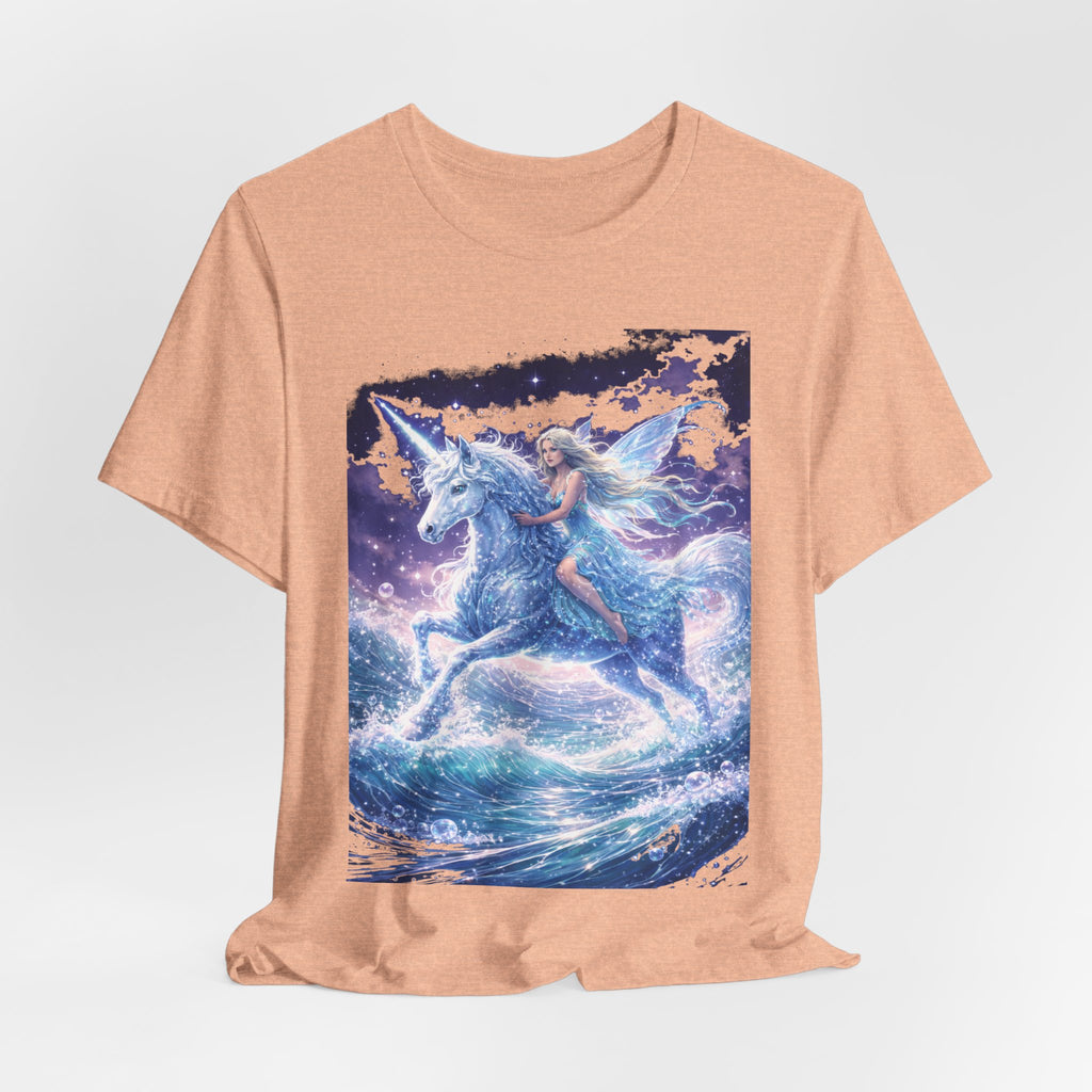 Mystical Unicorn Rider T‑Shirt – Fantasy Pegasus Night Sky Graphic Tee