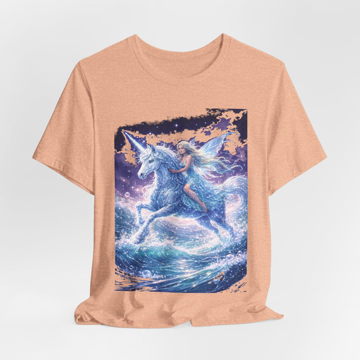 Mystical Unicorn Rider T‑Shirt – Fantasy Pegasus Night Sky Graphic Tee