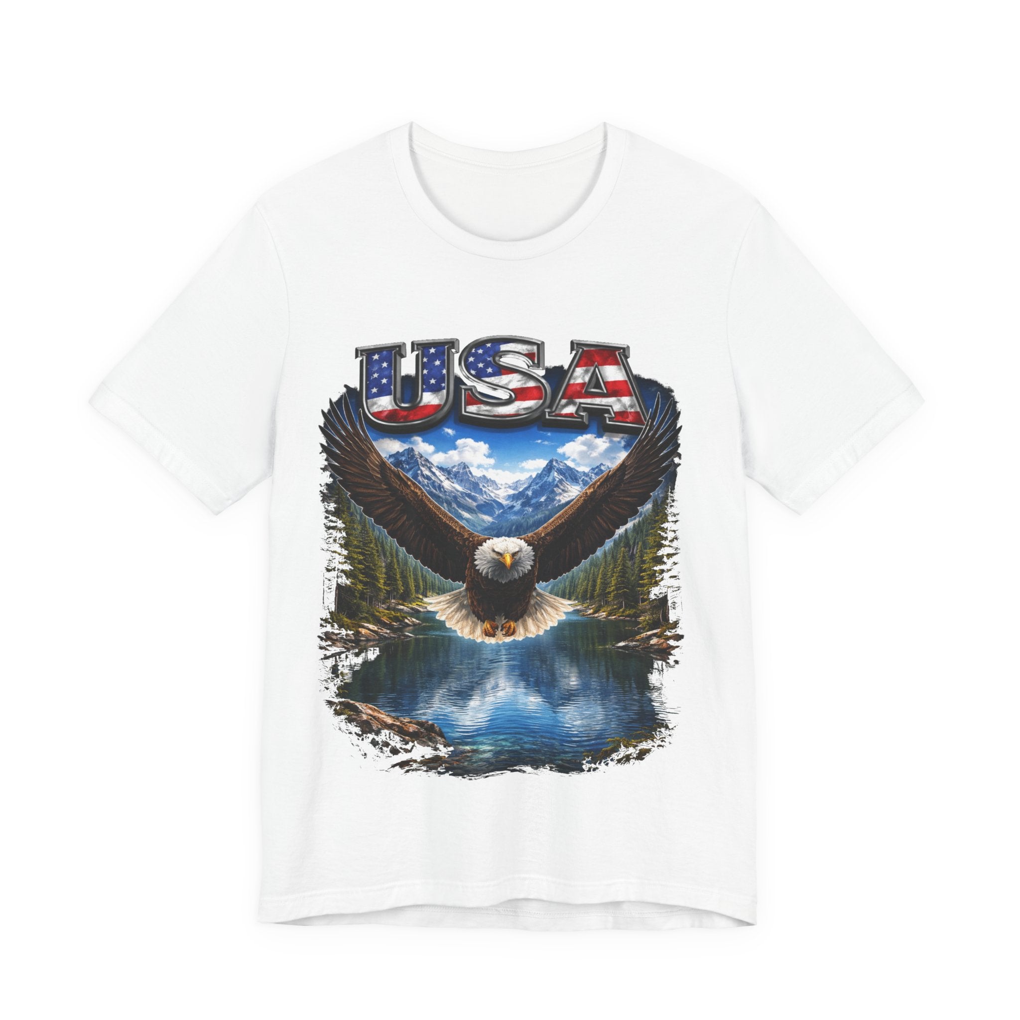 USA Eagle T-Shirt - Patriotic Bald Eagle Scenic Graphic Tee