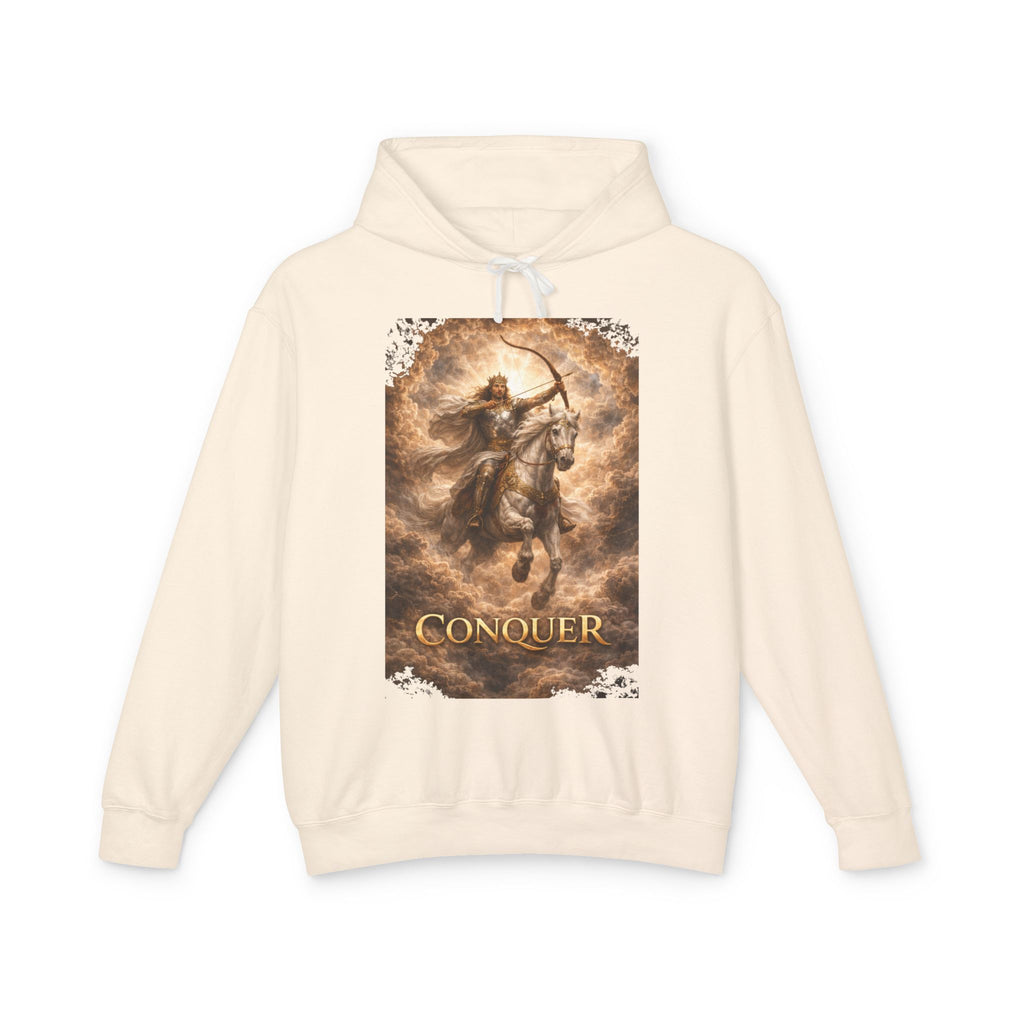 The white horse from Revelation 6:1-2! Conquer Warrior Hoodie — Fantasy Archer Graphic Pullover