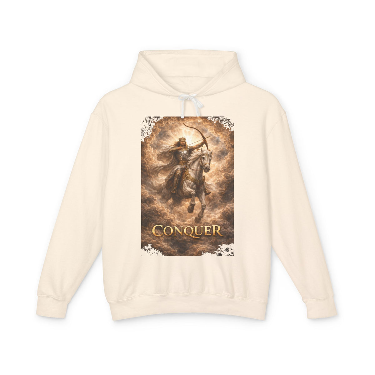The white horse from Revelation 6:1-2! Conquer Warrior Hoodie — Fantasy Archer Graphic Pullover