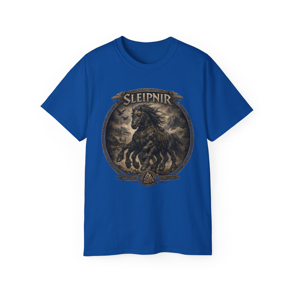 Sleipnir Norse Mythology Cotton Tee — Sleipnir – Odin’s Eight-Legged HorseT-Shirt