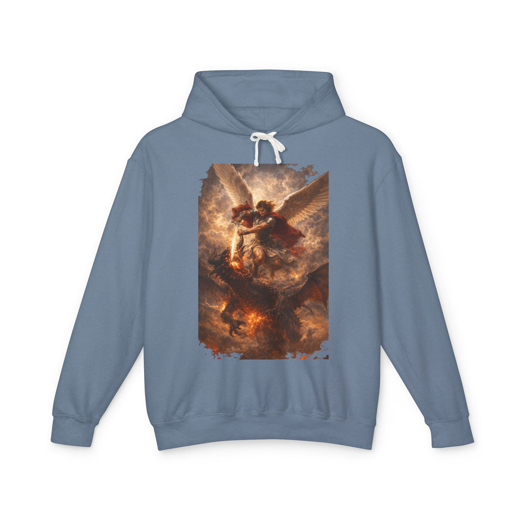 Angel Battle Hoodie — Dramatic Renaissance Angel Artwork Pullover