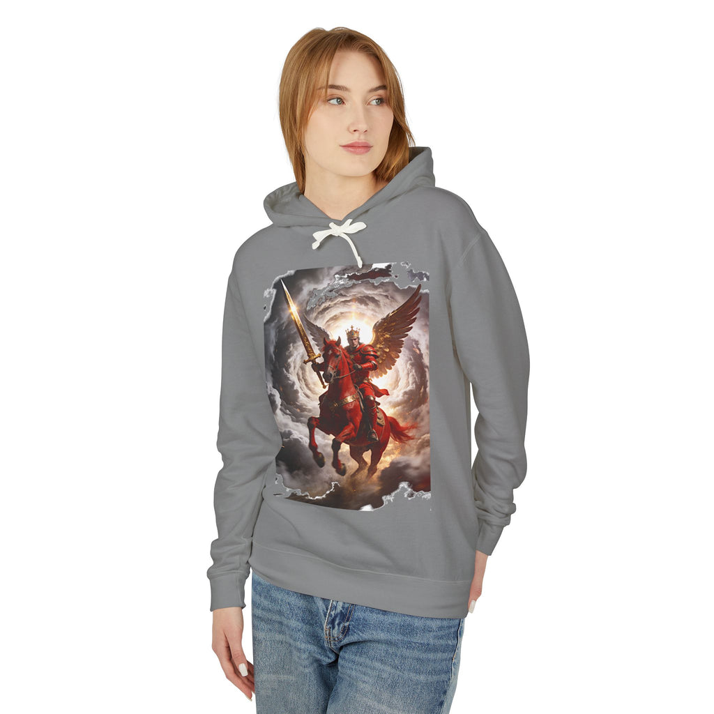 Archangel Warrior Hoodie — Saint Michael Celestial Battle Graphic Sweatshirt