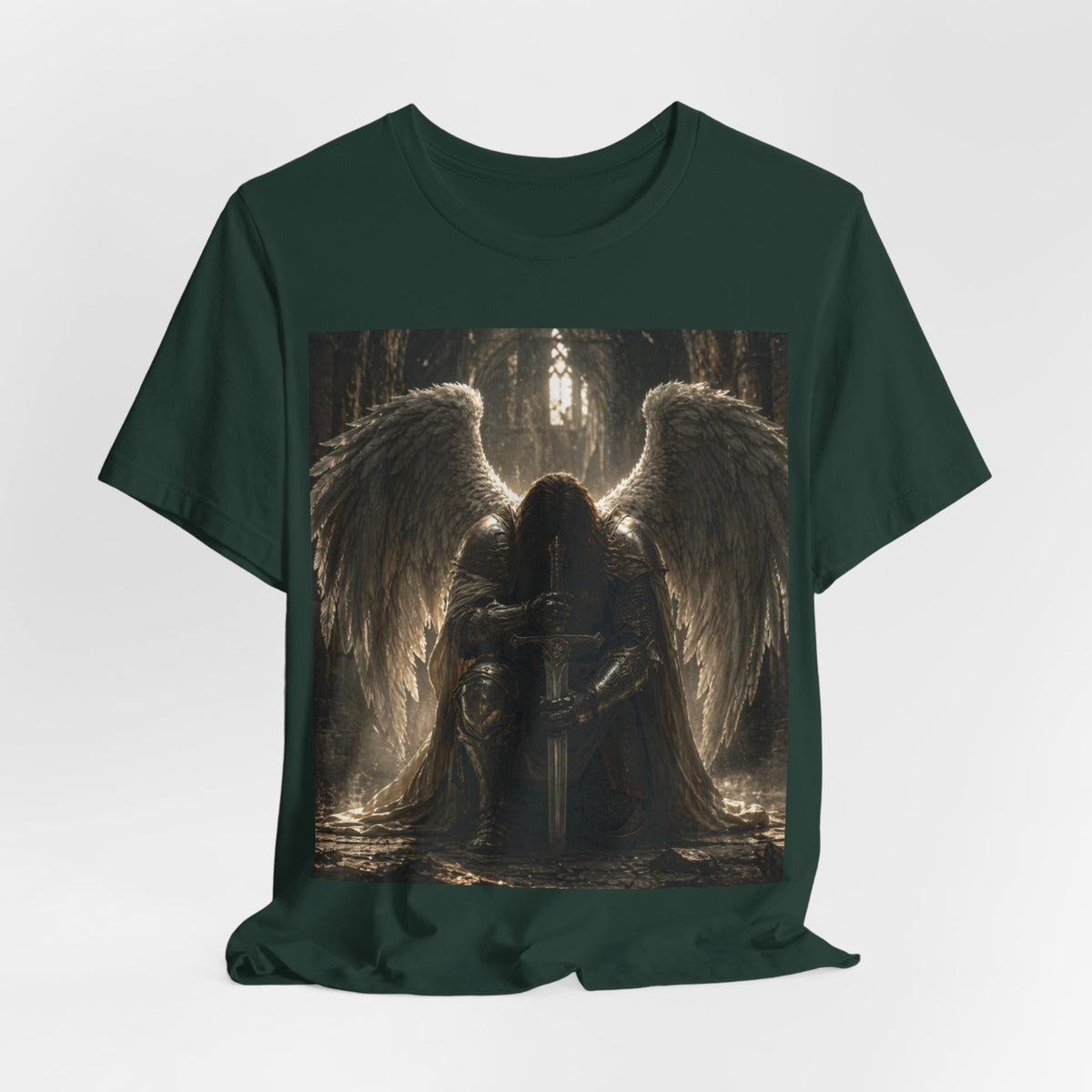 Dark Angel Graphic Tee — Gothic Winged Angel Art T-Shirt